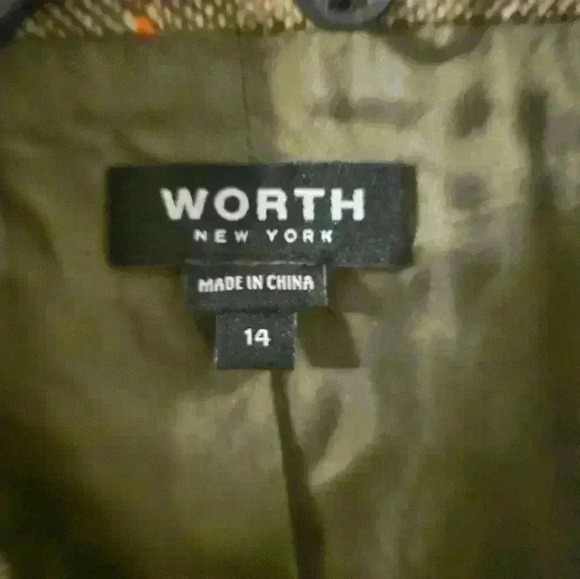 Worth New York Wool Multicolor Snap Blazer Jacket Size 14 - Picture 2 of 8